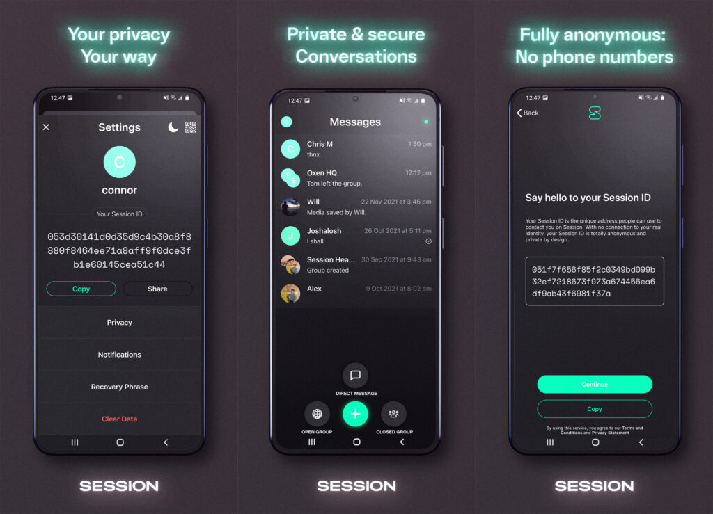 Session and SimpleX – encrypted messenger comparison